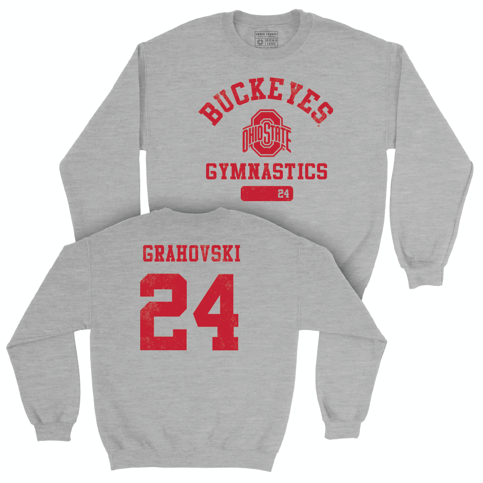 Ohio State Men's Gymnastics Sport Grey Varsity Crew - Kristian Grahovski