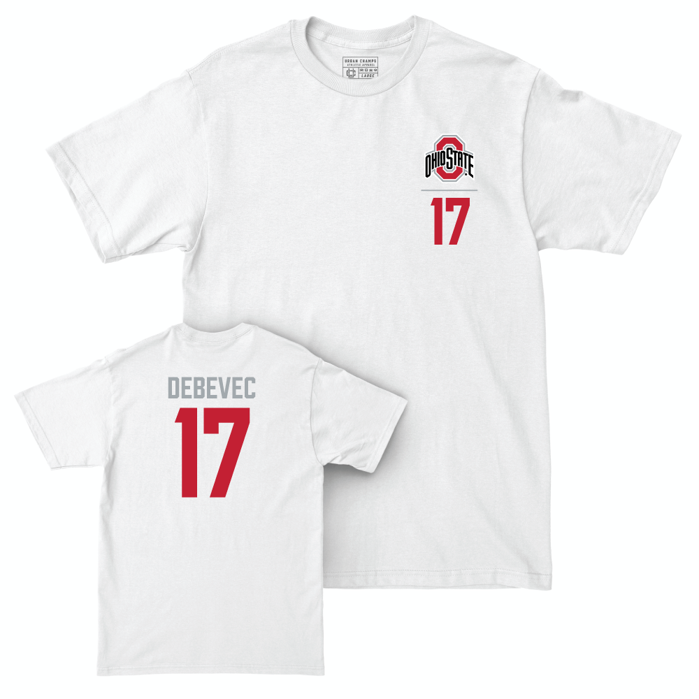 Ohio State Women's Lacrosse White Logo Comfort Colors Tee - Chelsea Debevec