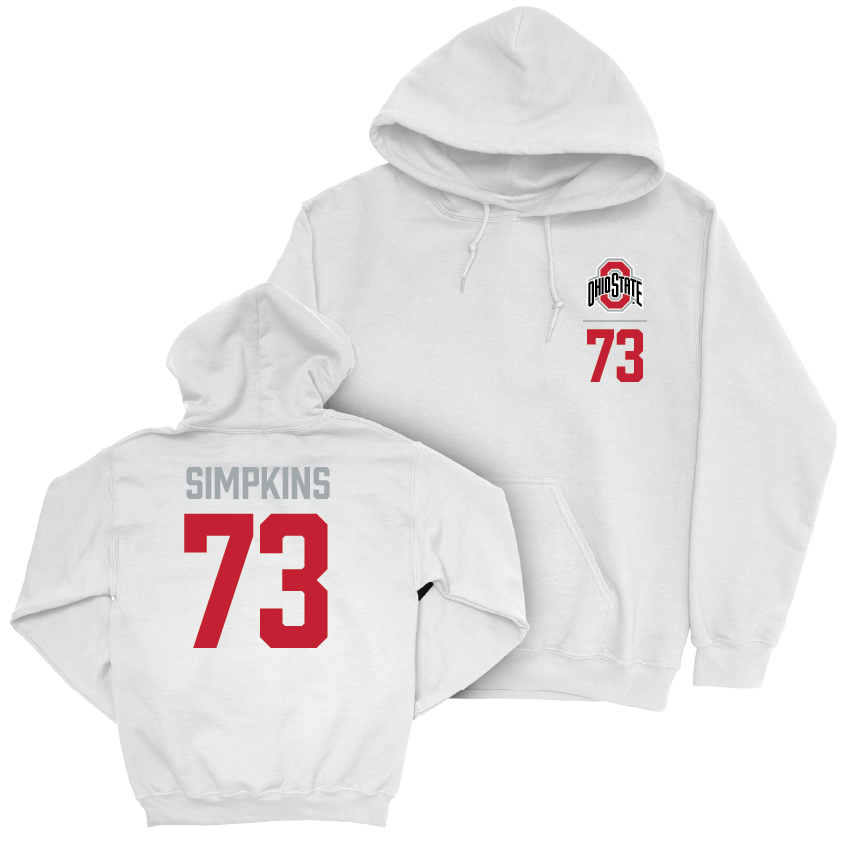 Ohio State Men's Gymnastics White Logo Hoodie - Conlan Simpkins