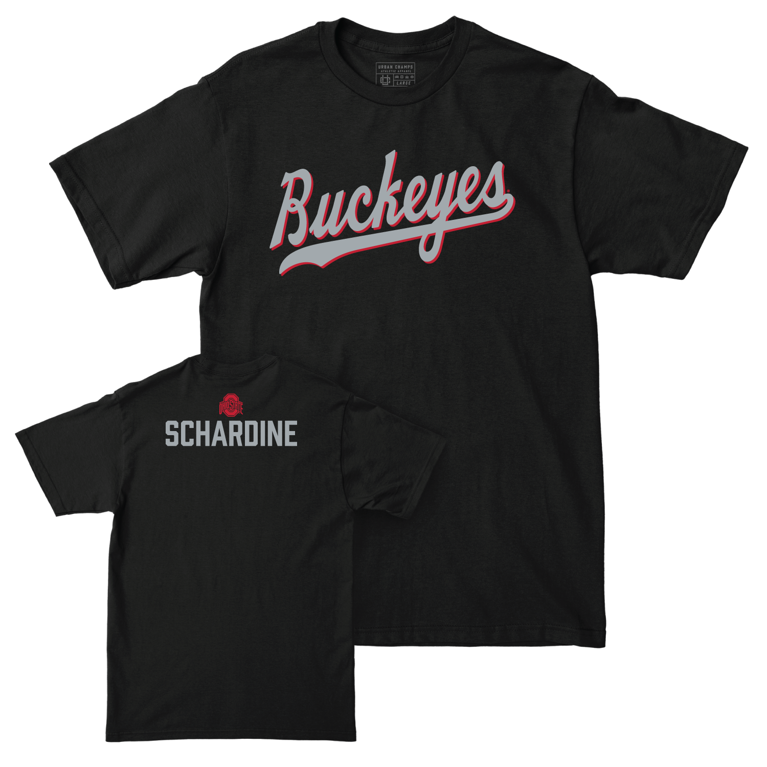 Ohio State Men's Fencing Black Script Tee - James Schardine
