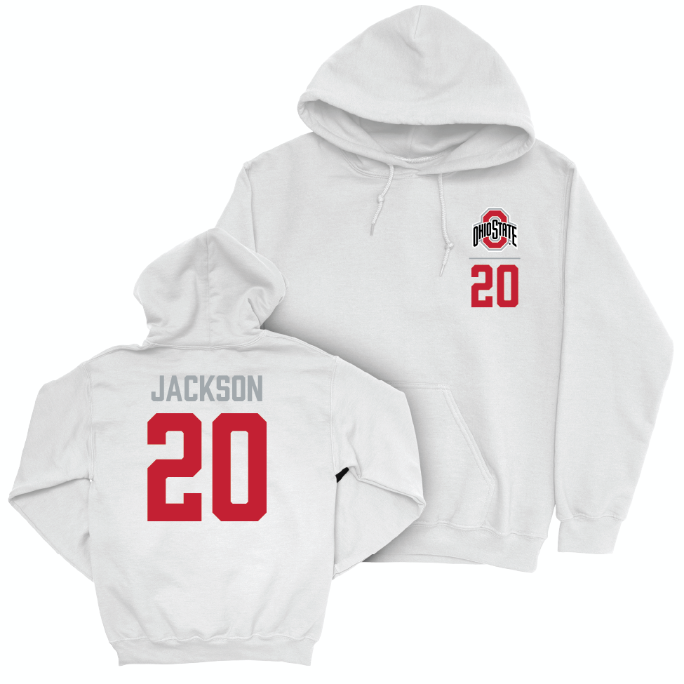 Ohio State Football White Logo Hoodie - Lamar Jackson