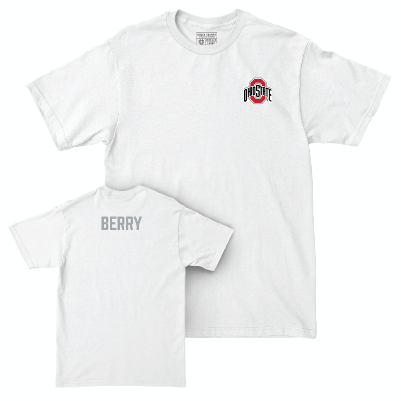 Ohio State Women's Gymnastics White Logo Comfort Colors Tee - Sadie Jane Berry