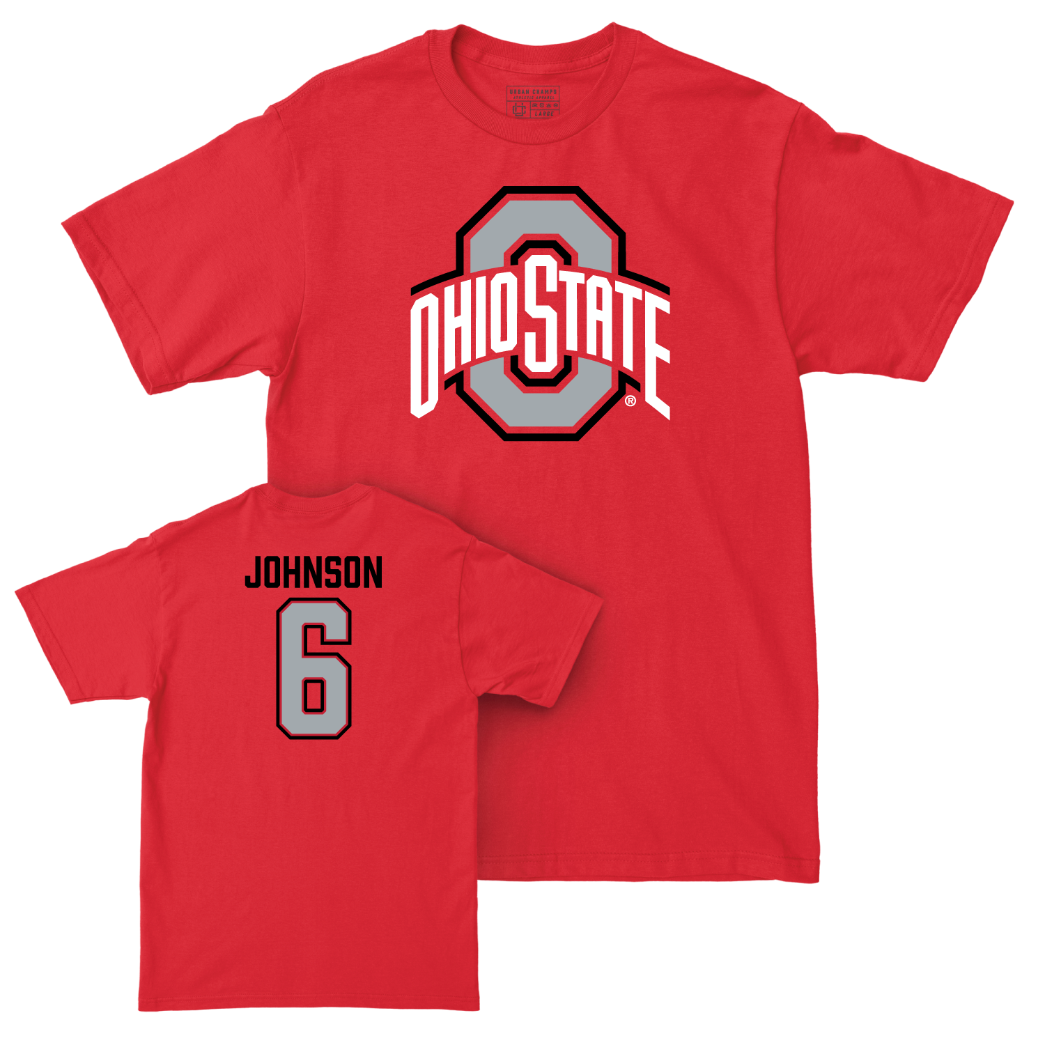 Ohio State Men's Basketball Red Legacy Tee - Puff Johnson