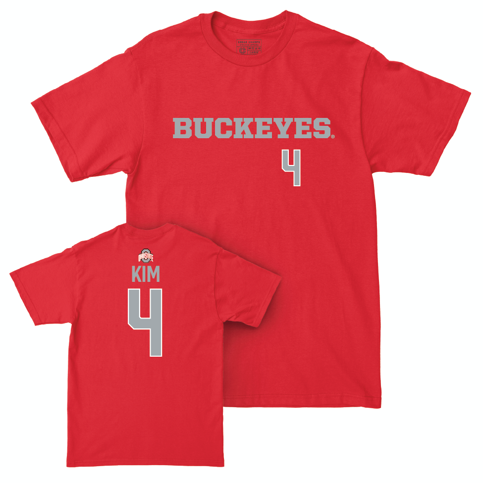 Ohio State Men's Tennis Red Sideline Tee - Aidan Kim