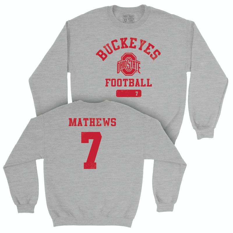 Ohio State Football Sport Grey Varsity Crew - Jermaine Mathews