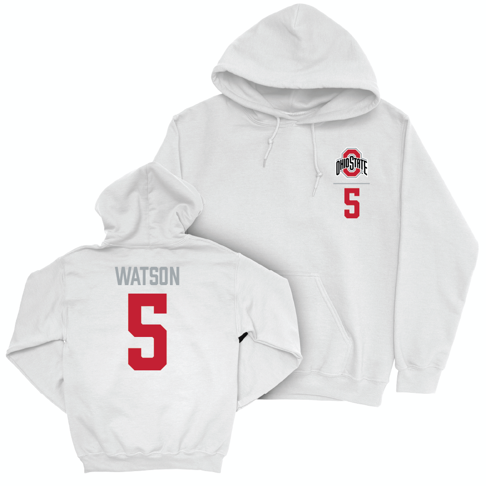 Ohio State Women's Basketball White Logo Hoodie - Ava Watson
