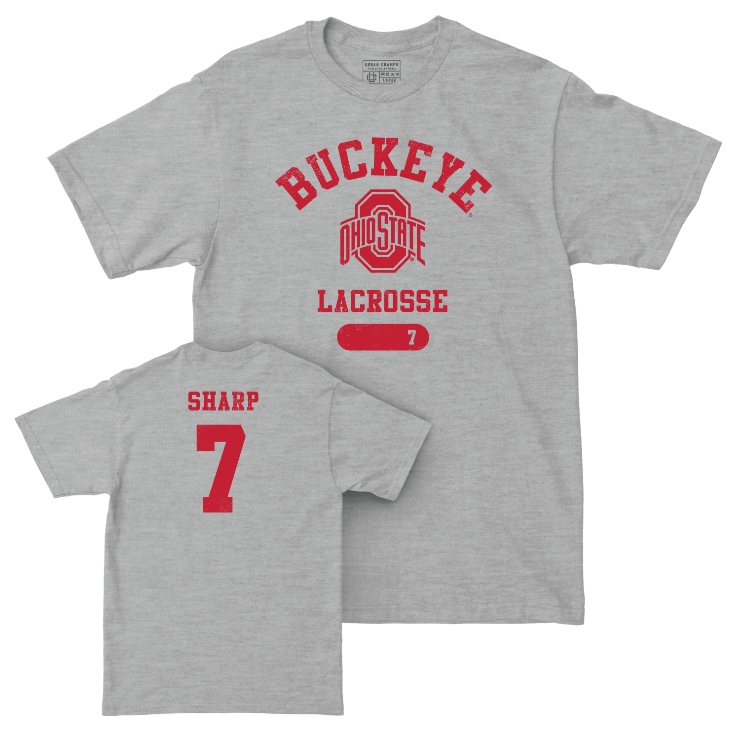 Ohio State Men's Lacrosse Sport Grey Varsity Tee - Brad Sharp