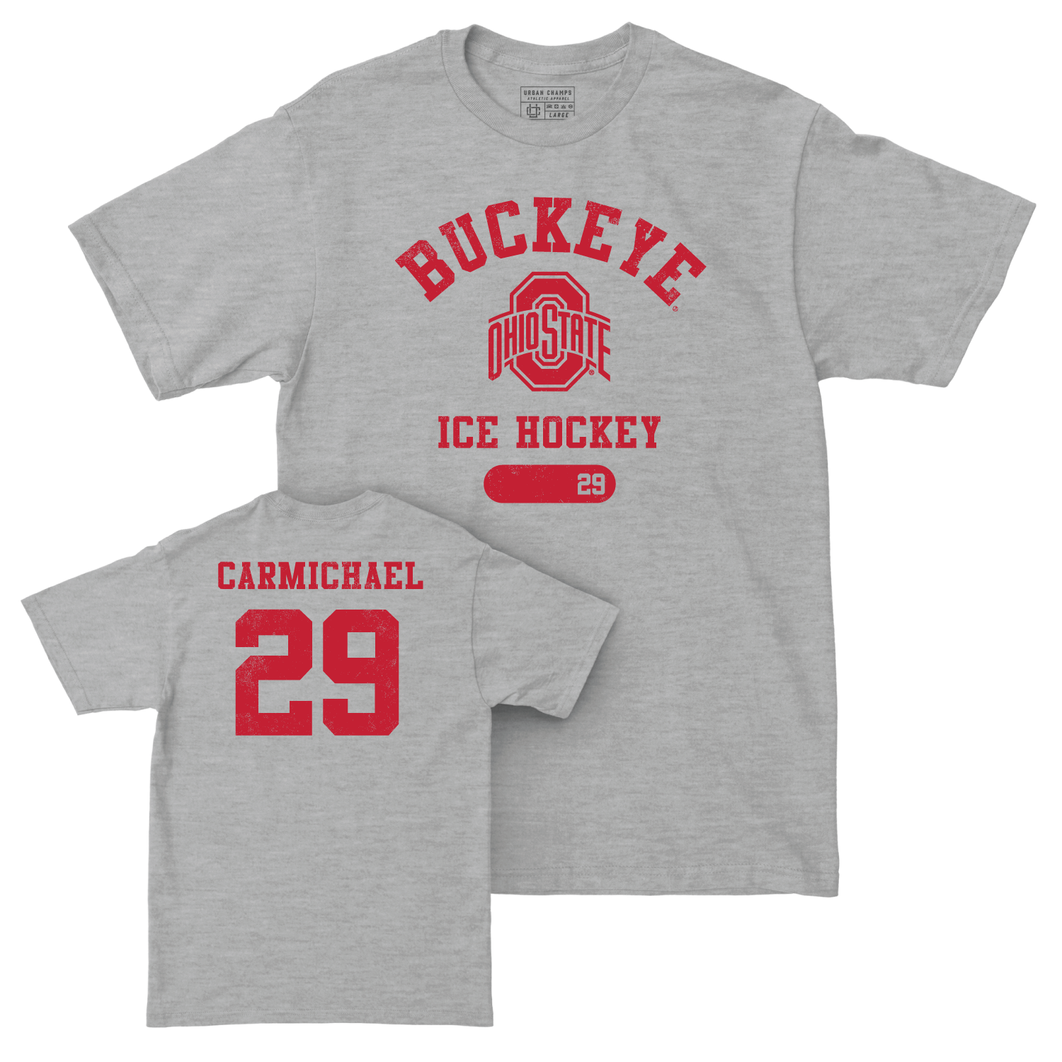 Ohio State Women's Ice Hockey Sport Grey Varsity Tee - kassidy Carmichael