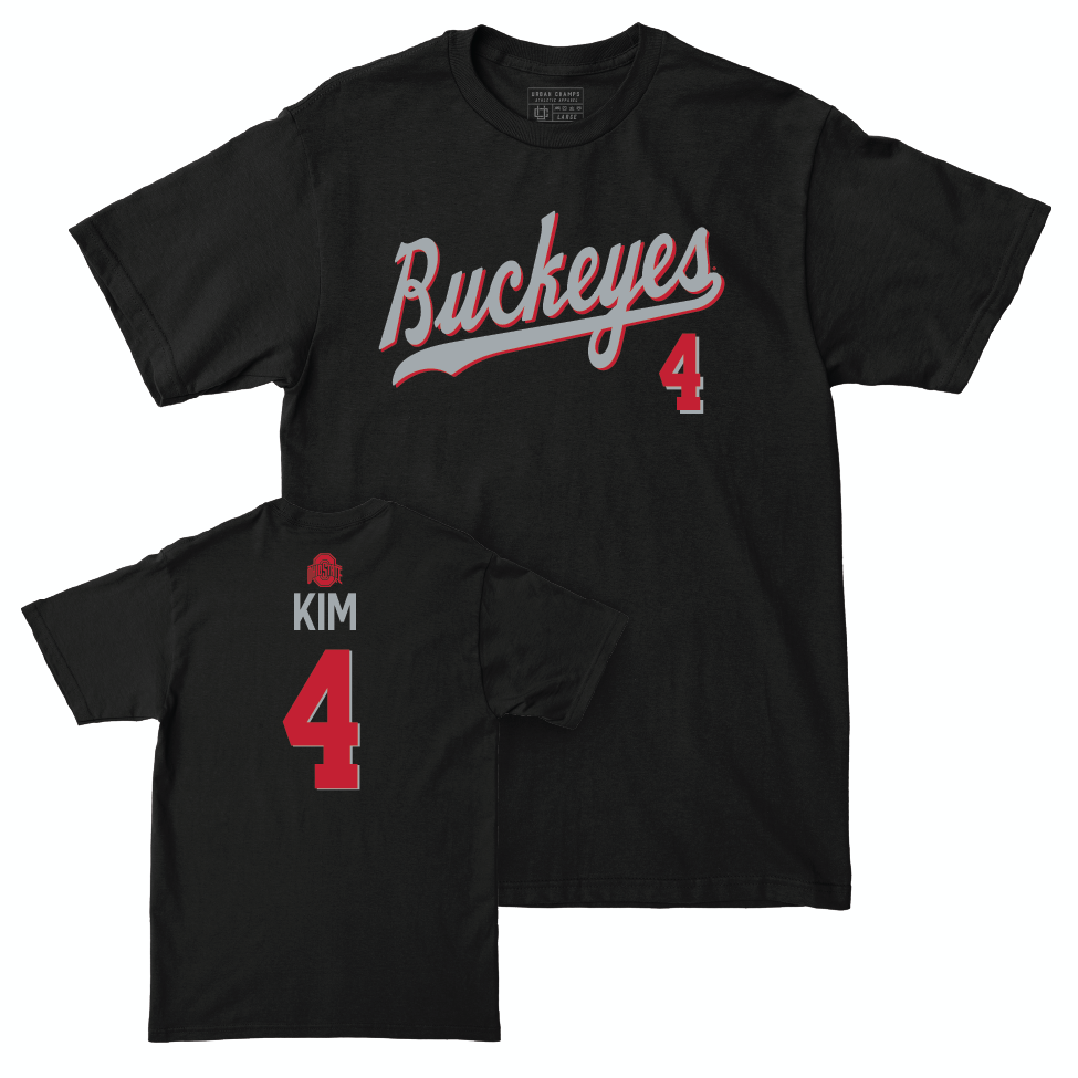Ohio State Men's Tennis Black Script Tee - Aidan Kim