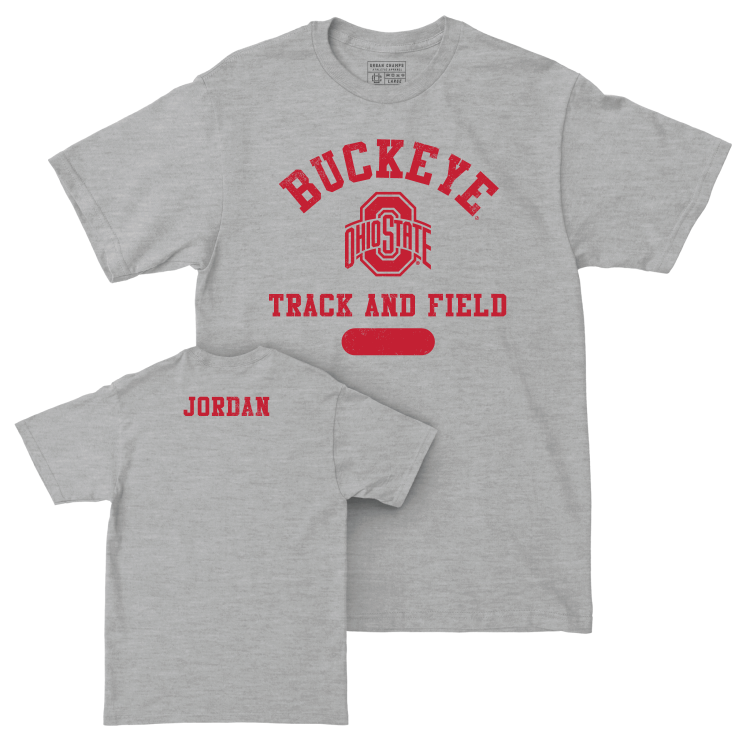 Ohio State Women's Track & Field Sport Grey Varsity Tee - Layla Jordan