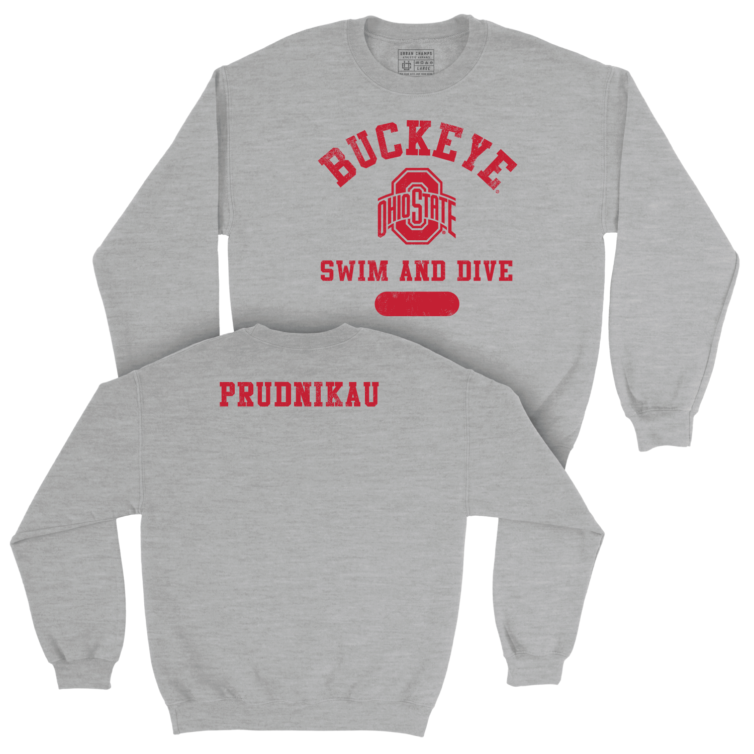 Ohio State Men's Swim & Dive Sport Grey Varsity Crew - Gherman Prudnikau