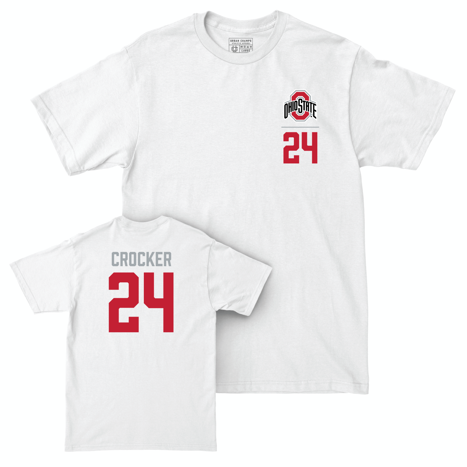 Ohio State Men's Ice Hockey White Logo Comfort Colors Tee - Niall Crocker