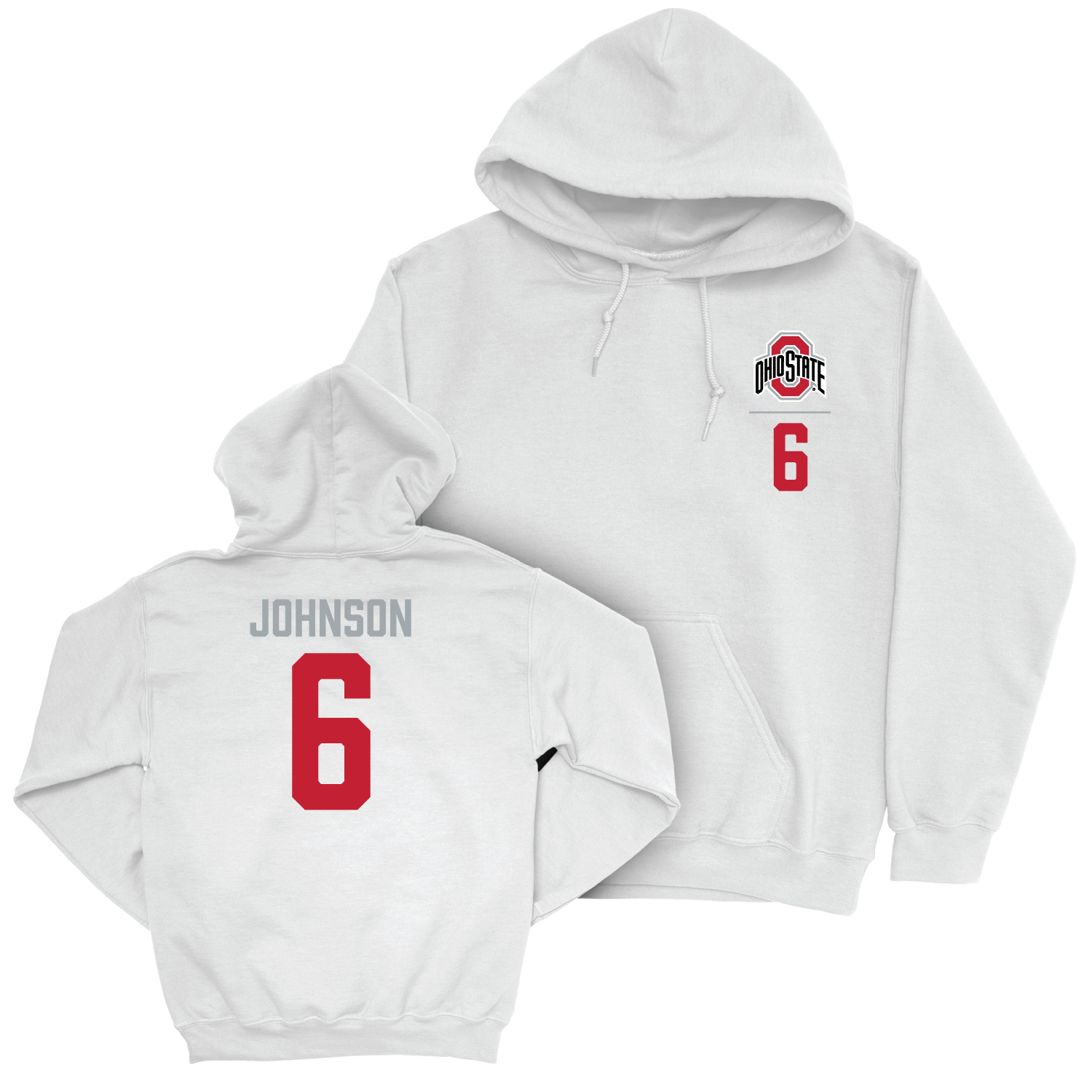 Ohio State Men's Basketball White Logo Hoodie - Puff Johnson