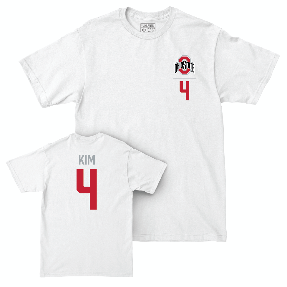 Ohio State Men's Tennis White Logo Comfort Colors Tee - Aidan Kim