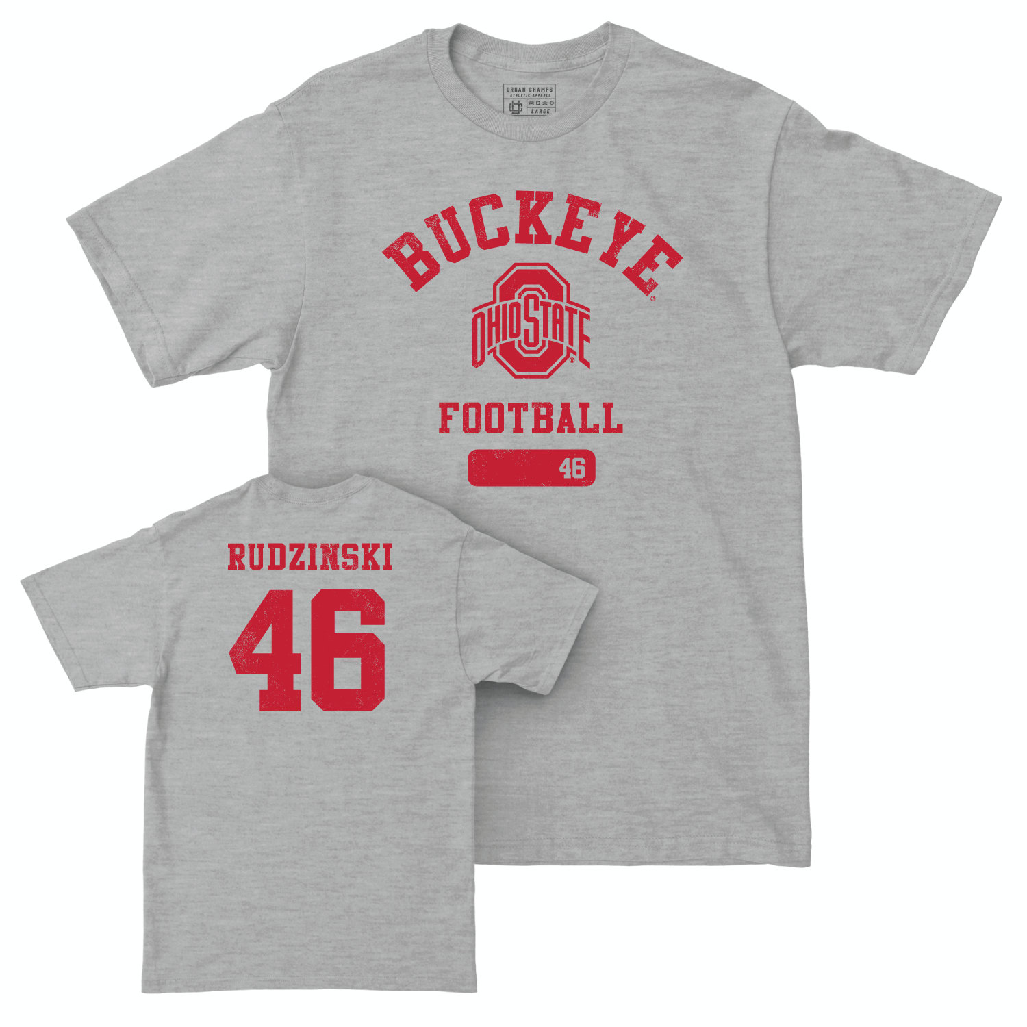 Ohio State Football Sport Grey Varsity Tee - Ryan Rudzinski | #46